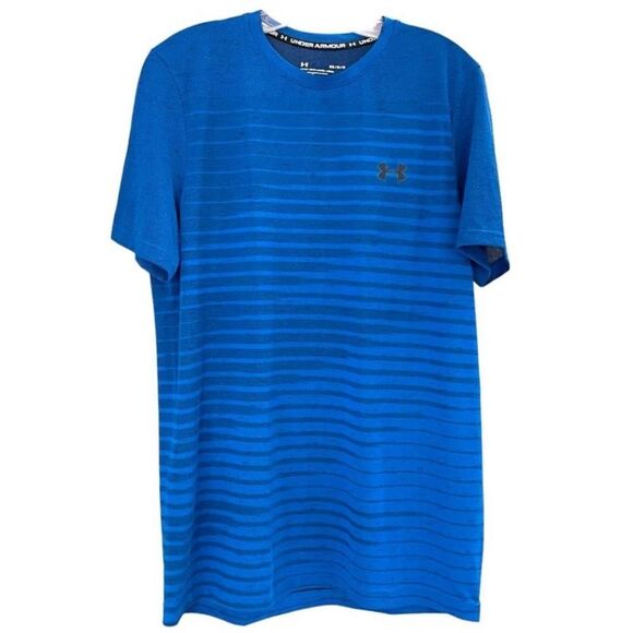 UNDER ARMOUR Men's  Training Seamless Fade T-shirt Blue Medium NWT - Picture 1 of 7